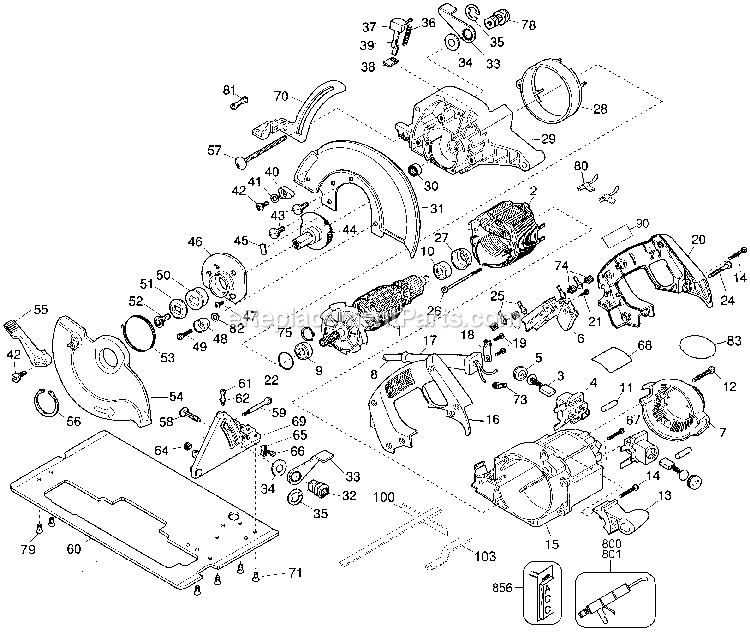 Black and Decker 2684-34 (Type 1) 7 1/4 Circular Saw Brazil Power Tool Page A Diagram